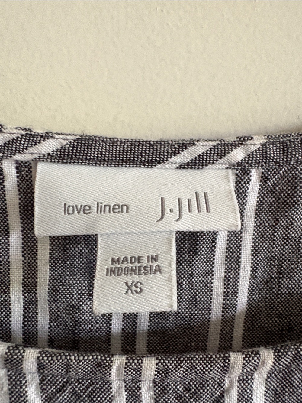 J. Jill Love Linen XS Striped Sleeveless Maxi Dress gray white minimalist EUC - Picture 2 of 13